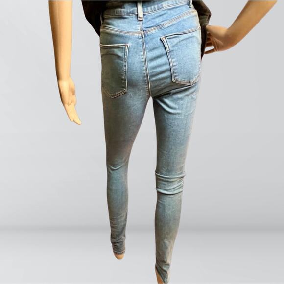 ASOS Light Blue High Rise Soft Stretch Denim Skinny Leg Jeans - Picture 3 of 3